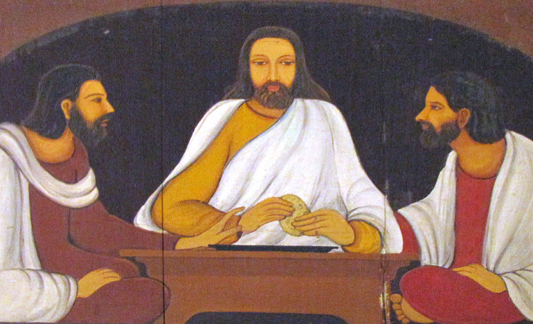 “Breaking Bread” from the Christa Prema Sava Ashram in Pune, India. Source: Art in the Christian Tradition, a project of the Vanderbilt Divinity Library, Nashville, Tennessee.